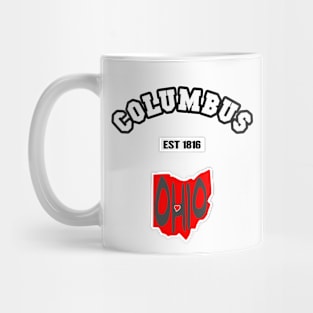 🌰 Columbus Ohio Strong, Buckeye State Map, Est 1816, City Pride Mug